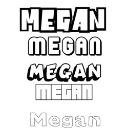 Terrific Megan Name Coloring Pages Simple