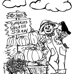 Autumn Scene Drawing At Free Download Coloring Fall Printable