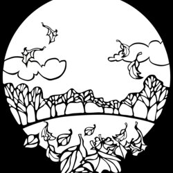 Out Of This World Coloring Pages Fall Scenes Home Autumn Scene Winter Clip Outline Spring Tree September