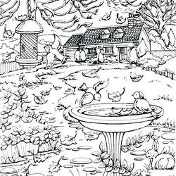 Outstanding Fall Coloring Pages For Adults Best Kids Creative Haven Sheets Adult Scenes Scene Autumn