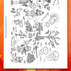 Tremendous Fall Coloring Pages Sheet Harvest Education Scene