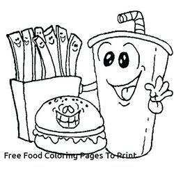 Perfect Coloring Pages At Free Printable Food Snack Chain Faces Web Junk Color Sheets Print