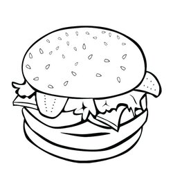 Coloring Pages At Free Printable Food Burger Fast Ronald Kids Big Colouring Hamburger Color Print Junk