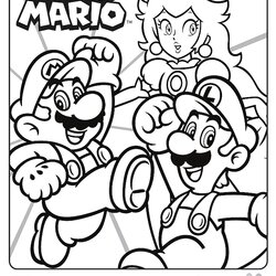 Splendid Coloring Pages At Free Printable Happy Mario Meal