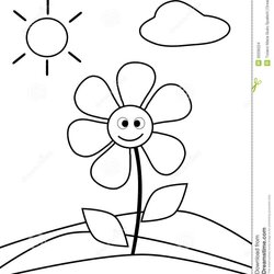 Simple Coloring Pages For Year At Free Old Flower Years Worksheets Printable Cartoon Kids Children Color Easy
