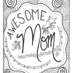 Awesome Mom Coloring Page Printable