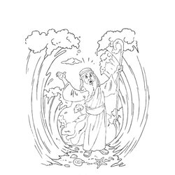 Outline Coloring Pages Moses Dividing The Red Sea