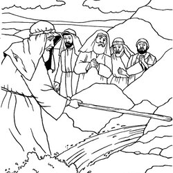 Spiffing Water From The Rock Of Coloring Pages Story