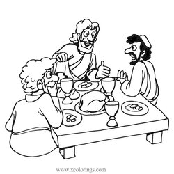 Happy Coloring Pages Men With Seder