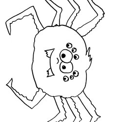Superlative Halloween Coloring Pages Simple Print Printable Spider Kids Colouring Color Col