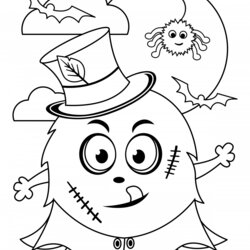 Halloween Decorations Coloring Pages Home Spooky Frankenstein