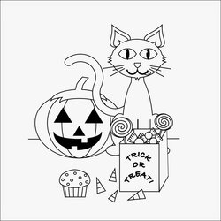 Coloring Pages Halloween Free Printable And Cat Fun Club Books Say