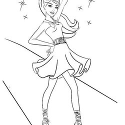 Barbie Coloring Pages Printable To Download Disco Christmas Print Easy Color Dance Panic Dancing Doll Vintage