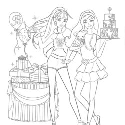 Terrific Barbie Coloring Pages Movies Photo Colouring Birthday Doll