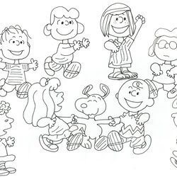Eminent Free Peanuts Coloring Pages At Download Brown Gang Charlie Snoopy Printable Color Drawing