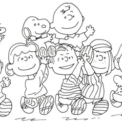 Splendid Coloring Pages Peanuts Charlie Brown Snoopy And