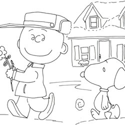 Spiffing The Peanuts Movie Coloring Pages At Free Printable Charlie Brown Snoopy Color