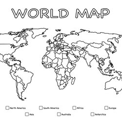 Perfect World Map Printable Coloring Page Giant Poster