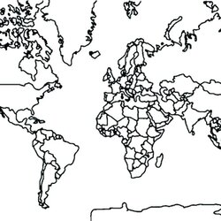 Printable World Map Coloring Page At Free Pages Kids Maps Drawing Blank Sheet Color Countries Online Good