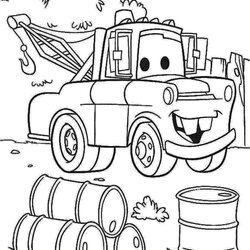 Matchless Mater Car Disney Coloring Pages Cars Truck Tow Colouring Awesome Print Sheets Printable Boys Sheet