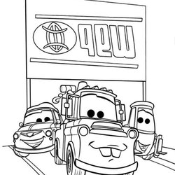 Superb Mater From Cars Coloring Pages Tow Printable Lightning Loved Friends His