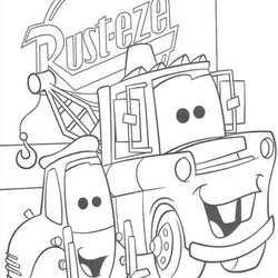 Wizard Mater From Cars Coloring Pages Printable Bright Colors Favorite Color Choose Kids