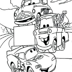 Perfect Mater Coloring Pages Free At Download Cars