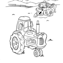 Tow Mater Coloring Pages Free Home Cars Printable Colouring Tractor Tipping Frank Combine Books Cookies