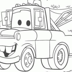 Fantastic Tow Mater Coloring Pages Free Home Cars Print Popular