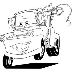 Cool Printable Tow Mater Coloring Page Free Pages For Kids