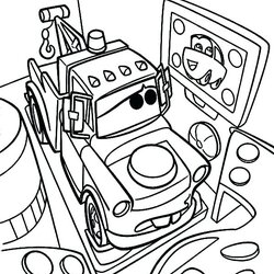 Smashing Mater Coloring Pages Free At Printable Tow Drawing