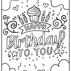 Magnificent Printable Happy Birthday Coloring Pages Home Interior Design