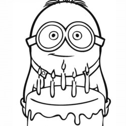Free Printable Happy Birthday Coloring Pages Print Minion Adults Wishing