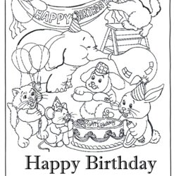 Terrific Free Printable Happy Birthday Coloring Pages For Kids Page