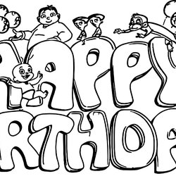 Spiffing Happy Birthday Coloring Pages Free Download On