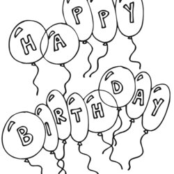 Exceptional Happy Birthday Coloring Pages For Kids And Balloons