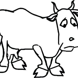 Admirable Cartoon Cow Coloring Pages At Free Printable Dairy Color Sad Template Chick Farmer Farm