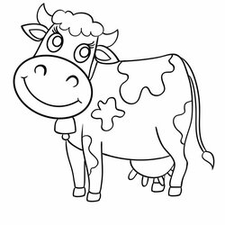 Super Animals Coloring Pages Cow Cute Cartoon Kids Color Farm Site Printable Print Animal Cows