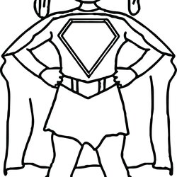 Superhero Cartoon Coloring Pages At Free Printable Superheroes Girl Female Drawing Easy Color Kids Draw