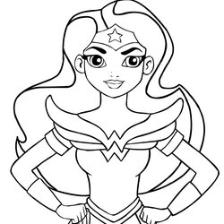 Champion Printable Superhero Coloring Pages Female Page Wonder Woman