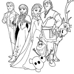 Fine Frozen Coloring Pages To Print Printable Com Colouring Girls Disney