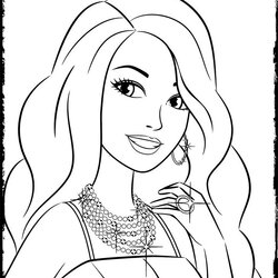 Sterling Easy Barbie Coloring Pages At Free Printable Drawing Beautiful Doll Cute Draw Colour Girls Colouring