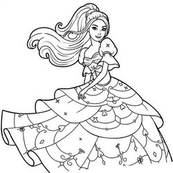 Beautiful Barbie Coloring Pages For Girls Helps Educational Tool Children Happy Fun Great Make Will