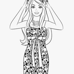 Eminent Coloring Pages Barbie Free Printable