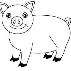 Matchless Funny Creature Pig Coloring Pages For Kids Print Color Craft Printable Colouring Pigs Farm Drawing