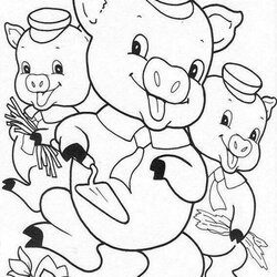 Marvelous Little Pig Coloring Pages Free Download Three Pigs For Preschool Practice