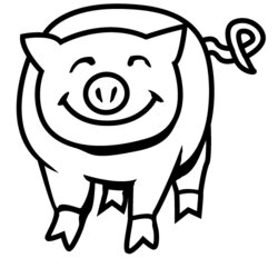 Exceptional Printable Pig Pictures Coloring Home Line Popular Pages Kids Number Library