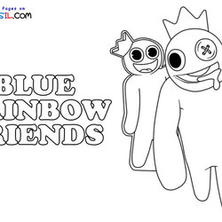 Brilliant Blue Rainbow Friends Coloring Pages