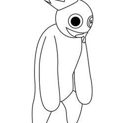 Blue From Rainbow Friends Coloring Pages Oh La