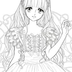 Spiffing Coloring Pages Cute Book Princess